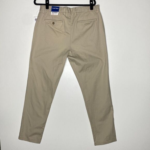 New Old Navy Loose Taper Built-In Flex Pleated Chino Pants Men's Size 34 x 32 - Picture 2 of 8